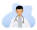 Black Doctor Medic Male In White Medical Coat With Stethoscope Character Vector Royalty Free Stock Photo